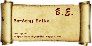 Baróthy Erika névjegykártya