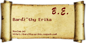 Baróthy Erika névjegykártya